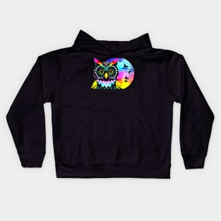 Owl - Rainbow Moon Kids Hoodie